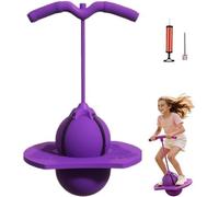 Ballon Sauteur, Ballon D'équilibre Élastique Antidérapant, Avec Poignée Pompe Gonflage, Jouet Sauteur D'extérieur Exercice D'Équilibre Planche D'adresse Pour Adultes (Violet)