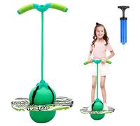 Ballon Sauteur Enfant avec Poignées, Bâton Sauteur Gonflable avec Pompe, Jeu d’Équilibre et de Coordination pour Enfants dès 6 Ans, Jouet Extérieur pour Développer la Motricité et l’Agilité (Vert)
