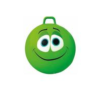 Ballon sauteur geant Skippy Ball 65 cm vert visage - Balle gonflable avec poignee - Jeu pour sauter, gym, sport - Enfant 80 kg max
