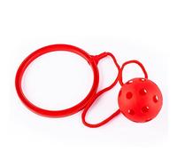 Ballon Sauteur pour Les Enfants Balle Rebondissante avec Ficelle Sauter Jouet Rotatif Balles Fitness Jouet pour Adultes Enfants,Rouge