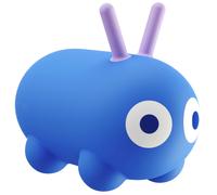 QUUT - Jouet Sauteur Gonflable Skippi Animal - Intérieur et Extérieur - Pompe comprise - 35 x 46cm - Cadeau - Design - 12 Mois et Plus (Bleu Cosmique)