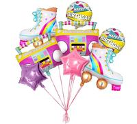 Ballon Skate, 8pcs Ballon Années 80, Ballon Années 90, Balloon Radio, Ballon Rétro, pour les Soirées Rétro des Années 80 à 90, les Soirées à Thème Disco Hip Hop, les Fêtes d'Anniversaire