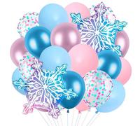 Ballon Snowflake, 27pcs Ballons Flocon de Neige, Aluminium Flocon de Neige Ballons, Balloons de Noël Flocon de Neiges, Thème Neiges Ballon, Balloons Anniversaire Fille, Balloon Anniversaire Bleu