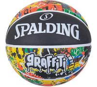 Spalding Ballon de basket Graffiti Rainbow en caoutchouc Taille 5 Jaune