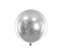 Ballon sphérique brillant PartyDeco 60 cm ARGENT