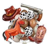 Ballon sur le thème du cowboy occidental, décoration de fête, en aluminium Ballons, style cowboy,24 ballons sur le thème des cow-boys de l'Ouest, ballons de décoration pour anniversaire fêtes