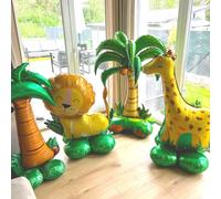 Ballon surdimensionné en Film d'aluminium 4D, 1 pièce, Animal du bois, Lion, girafe, décor de fête d'anniversaire pour Safari dans la Jungle, accessoires Photo d'anniversaire pour enfants 1pcs