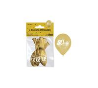 Ballon - SURPRISEZ VOUS - 50 ans - Doré or métallique - 30 cm - Hélium compatible