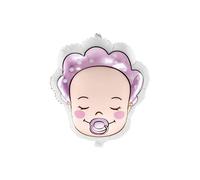 Ballon tête de bébé fille aluminium 40 x 45 cm