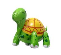 Ballon tortue marche 4D - Construction papier d'aluminium premium, mignon gonflable, forme d'animal | taille moyenne avec un sourire adorable et des jambes qui marchent, souffle