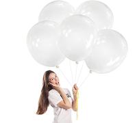 Ballon Transparent,5 Pièces 18 Pouces Ballons de Baudruche,Ballon Anniversaire,Ballons Transparent en Latex Mat Helium Gonflable de Fete,Mariage,Baby Shower,Anniversaire Decoration pour Femmes Garçons