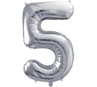 Ballon transparent chiffre 5 Ballon chiffre 86cm argent