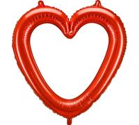 Ballon transparent cœur 73x72cm cadre cœur rouge