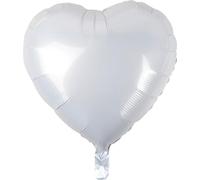 Ballon transparent "cœur" blanc 45cm
