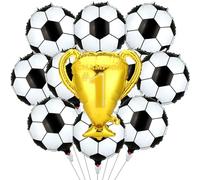 Ballon Trophée Foot Anniversaire, 11 Pièces Decoration Anniversaire Football Garcon, Ballons Fête Football, Ballon en Aluminium Enfants pour Fête à Thème de Football, Fete de Jeu