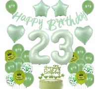 Ballon vert 23 ans anniversaire,Ballon vert sauge 23 ans Femme,Vert 23 ans anniversaire décoration fête,Ballon 23 ans anniversaire Homme Femme Sage vert,Decoration Anniversaire 23 ans ballons