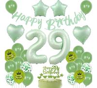 Ballon vert 29 ans anniversaire,Ballon vert sauge 29 ans Femme,Vert 29 ans anniversaire décoration fête,Ballon 29 ans anniversaire Homme Femme Sage vert,Decoration Anniversaire 29 ans ballons