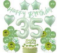 Ballon vert 35 ans anniversaire,Ballon vert sauge 35 ans Femme,Vert 35 ans anniversaire décoration fête,Ballon 35 ans anniversaire Homme Femme Sage vert,Decoration Anniversaire 35 ans ballons