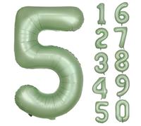 Ballon vert 5 olive numéro 5 ballon en mylar vert sauge 5 ballons 102 cm ballon hélium pour anniversaire fête décorations fille garçon douche de bébé mariage anniversaire de mariage déco (numéro 5)