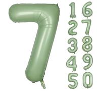 Ballon vert 7 Vert olive numéro 7 ballon en mylar vert sauge 7 ballons 100 cm ballon en aluminium pour anniversaire fête décorations fille garçon baby shower mariage anniversaire de mariage déco
