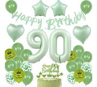 Ballon vert 90 ans anniversaire,Ballon vert sauge 90 ans Femme,Vert 90 ans anniversaire décoration fête,Ballon 90 ans anniversaire Homme Femme Sage vert,Decoration Anniversaire 90 ans ballons