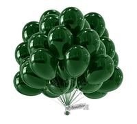 Ballon Vert BIO • 50 Pièces • MADE IN EU • Certifiés Durables • 100% Latex Naturel • Ø34cm • Adapté à l'Hélium • Pour Anniversaire • Vert Foncé