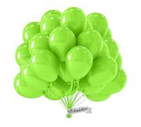 Ballon Vert BIO • 50 Pièces • Made in EU • Certifiés Durables • 100% Latex Naturel • Ø34cm • Adapté à l'Hélium • Pour Anniversaire • Gonflable