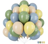 Ballon Vert Bleu Jaune, 60 Pièces Ballon de Baudruche Vert Bleu, Latex Ballons Anniversaire Bleus Jaune, Verts Bleus Abricot Guirlande de Ballons Pour Mariage Anniversaire Fête Baby Shower Décorations
