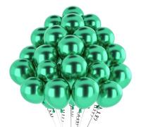 Ballon Vert Métalliques 100 Pièces,12 Pouce Ballons de Baudruche Matt Chromé Vert en Helium Gonflable,Décoration pour Anniversaire, Mariage Decoration