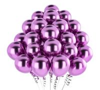 Ballon Violet Métalliques 100 Pièces,12 Pouce Ballons de Baudruche Matt Chromé Violet en Helium Gonflable,Décoration pour Anniversaire, Mariage Decoration