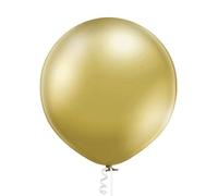 Ballon XL 60 cm en latex pastel chromé métallisé géant pour décoration d'anniversaire et fête en latex bio (Chrome d'or)