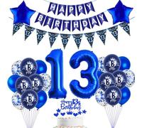 ballons 13 ans anniversaire decoration,bleu decoration gâteau anniversaire 13 ans garcon,fête decoration 13 ans anniversaire garcon ballon, cadeau pour 13 ans anniversaire decoration 13 ans garcon