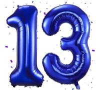 Ballons 13 Bleu Foncé,101cm Foil Ballons Chiffre 13 Bleu, Grands Ballon Numéro 13,Décoration 13 ans pour Garcon Fille Anniversaires Fête Deco