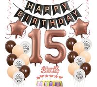 Ballons 15e anniversaire fille set Décoration gâteau 15e anniversaire fille,Ballon 15e anniversaire fille deco,Ballons Décoration anniversaire 15 ans fille ballon 15 anniversaire deco