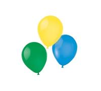 ballons 25,4 cm en latex jaune/bleu/vert 8 pièces