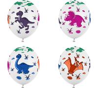 Ballons 30cm avec motif dinosaure set de 6 ballons blancs / multicolores