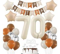 Ballons 70 Ans anniversaire Femme, Boho 70 Ans ballon beige, Decoration Anniversaire 70 Ans beige Homme, Ballon 70 Ans anniversaire beige, Ballons marron 70 Ans anniversaire Decoration