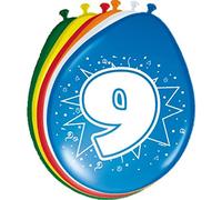 Folat Ballons 9 Ans 30cm - 8 pièces