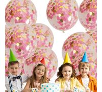 Ballons À Confettis Dorés - Ballon De Fête En Latex De 12 Pouces, Décoration De Fête En Ballon À Paillettes Multicolores, Latex Transparent De Qualité Supérieure, Avec Papier Doré Pour Mariage, S