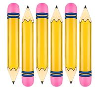 Ballons à crayon, 6pcs Crayon gonflable, ballons en PVC 26, 7 Géant jaune, retour à l'école gonflable de la fête de graduation l'école