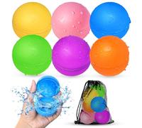 Ballons à Eau réutilisables pour Enfants, Jouets Aquatiques d'été pour garçons et Filles, Bombe à Eau Auto-scellante pour Enfants Adultes, Jouets de Piscine et de Plage pour fête d'été(6Pcs)