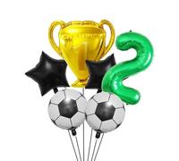 Ballons à hélium Air for trophée de Football, 6 pièces, 32 pouces, décorations fête d'anniversaire, ballon chiffres vert bleu rouge Pour Championnat Monde Fête(Green set-2)