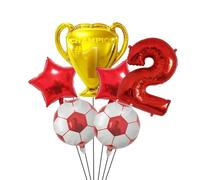 Ballons à hélium Air for trophée de Football, 6 pièces, 32 pouces, décorations fête d'anniversaire, ballon chiffres vert bleu rouge Pour Championnat Monde Fête(Red set-2)
