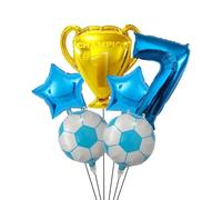 Ballons à hélium Air for trophée de Football, 6 pièces, 32 pouces, décorations fête d'anniversaire, ballon chiffres vert bleu rouge Pour Championnat Monde Fête(Blue set-7)