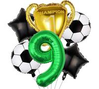 Ballons à hélium de Football avec chiffres verts, 32 pouces, ballon trophée, décorations fête d'anniversaire Pour Championnat Monde Fête(Color9)