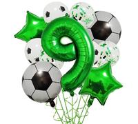 Ballons à hélium de Football avec chiffres verts, 32 pouces, ballon trophée, décorations fête d'anniversaire Pour Championnat Monde Fête(Color10)