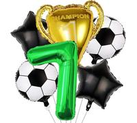 Ballons à hélium de Football avec chiffres verts, 32 pouces, ballon trophée, décorations fête d'anniversaire Pour Championnat Monde Fête(Color7)