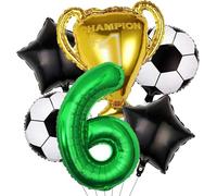 Ballons à hélium de Football avec chiffres verts, 32 pouces, ballon trophée, décorations fête d'anniversaire Pour Championnat Monde Fête(Color6)