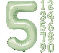 Ballons à l'hélium en Mylar - 101,6 cm - Vert olive - Pour fête d'anniversaire, banquet - Décoration numérique 5