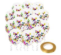 Ballons À Paillettes 20 Pièces, 1 Rouleau De Ruban, Décoration De Mariage, Ballons Latex Pour Fête, Confettis Colorés